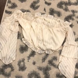 Off the shoulder cropped blouse